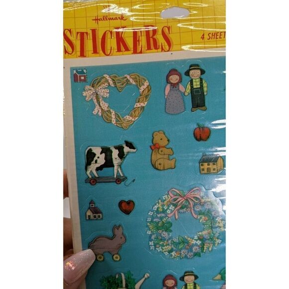 New Sealed Vintage Hallmark Stickers Country Theme 1987 4 Sheets Made in USA - Picture 6 of 8